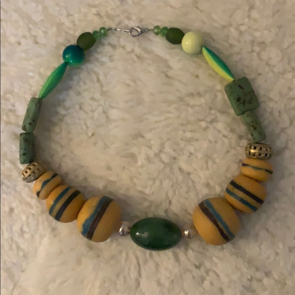 Green hand made necklace